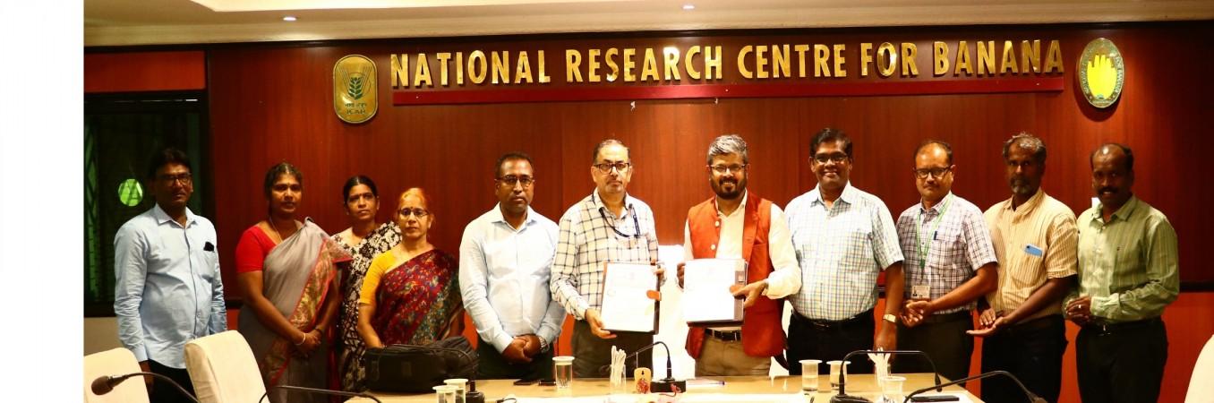 Signing of MOU between NECTAR and NRC for Banana, Trichy